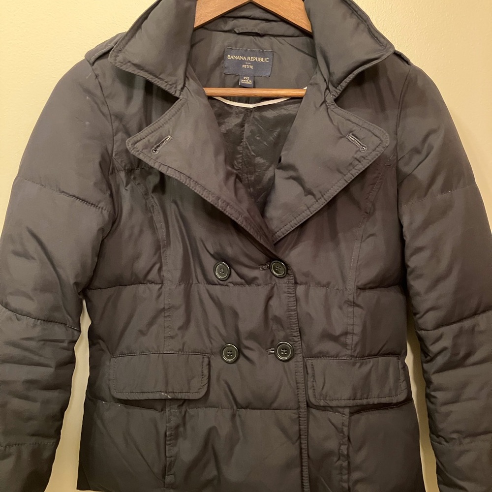 Banana Republic Women's Charcoal Puffer Coat